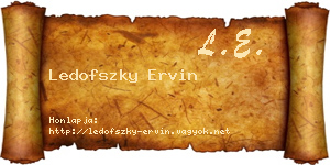 Ledofszky Ervin névjegykártya